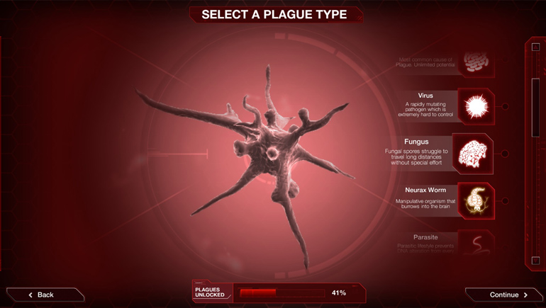 Oyunda ilerledikçe değişik salgın türleri kullanımınıza sunuluyor.