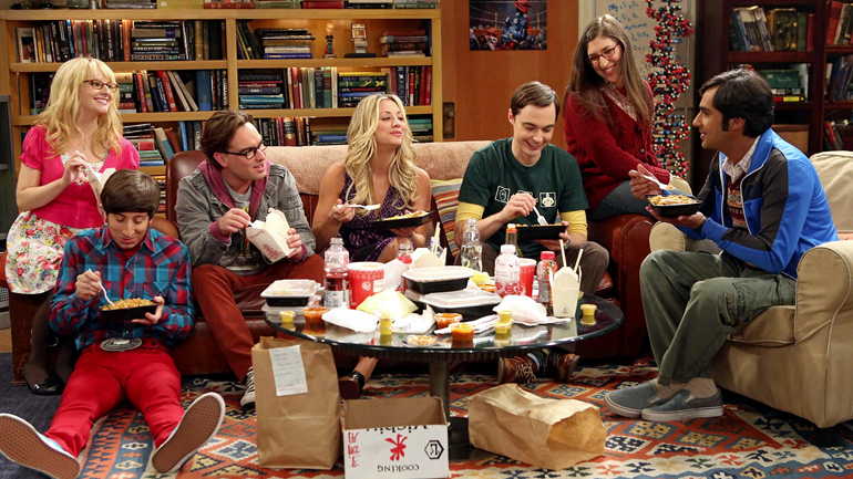 Geleneksel The Big Bang Theory yemek sahnelerinden biri. 