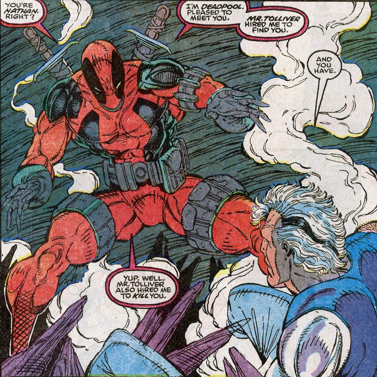 Cable'ın Deadpool'la ilk tanışması. New Mutants #98 (1991)