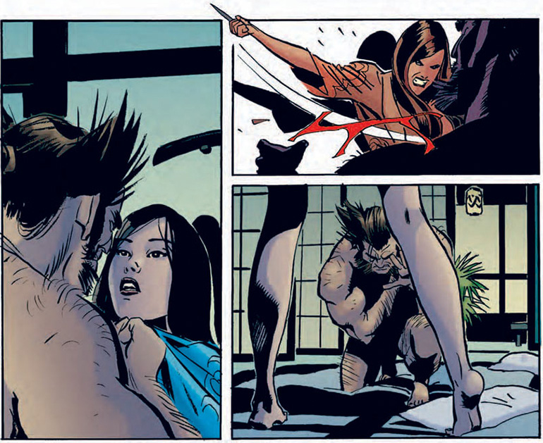 Wolverine ve Psylocke'nin karşılaşması (Neden çıplak oldukjlarını hiç sormayın).