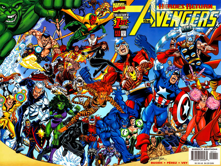 İşler 90'ların sonunda Marvel için iyice kötüye gitmeye başladığındaki Avengers kadrosu