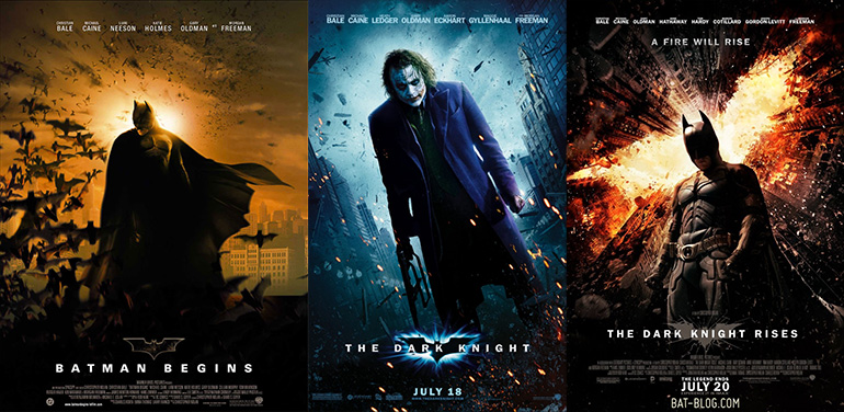 Batman Begins (2005), Dark Knight (2008) ve Dark Knight Rises (2012)