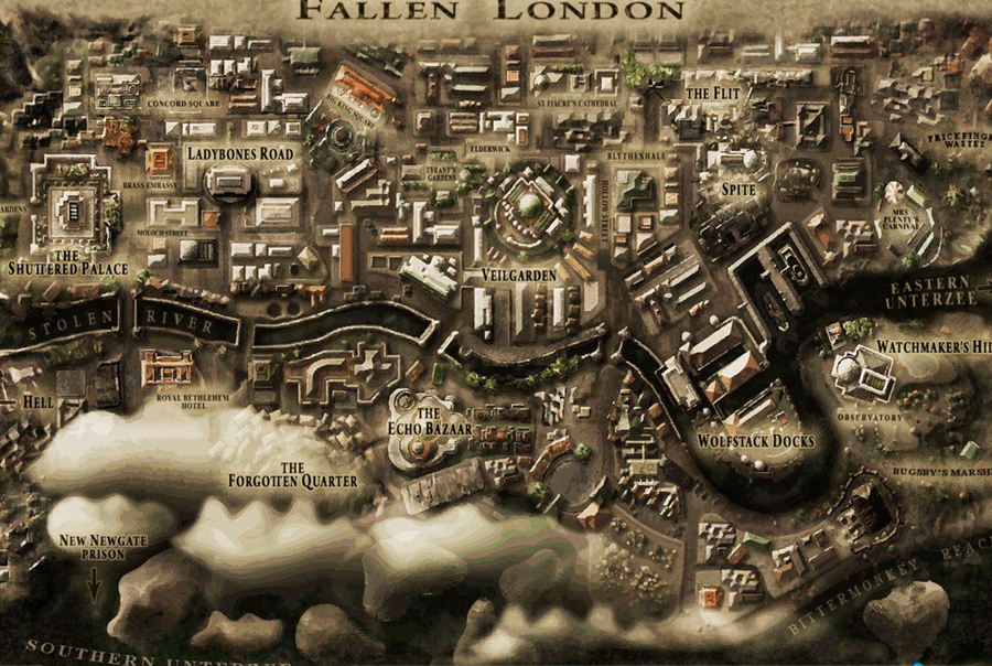 Fallen London'dan bir görüntü.