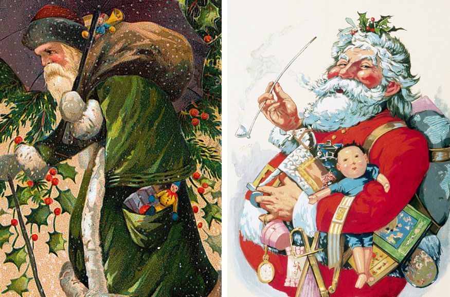 Yeşil cüppeli Santa Claus, Nast'ın çizdiği sefa pe_ehem, Noel Baba'ya karşı!
