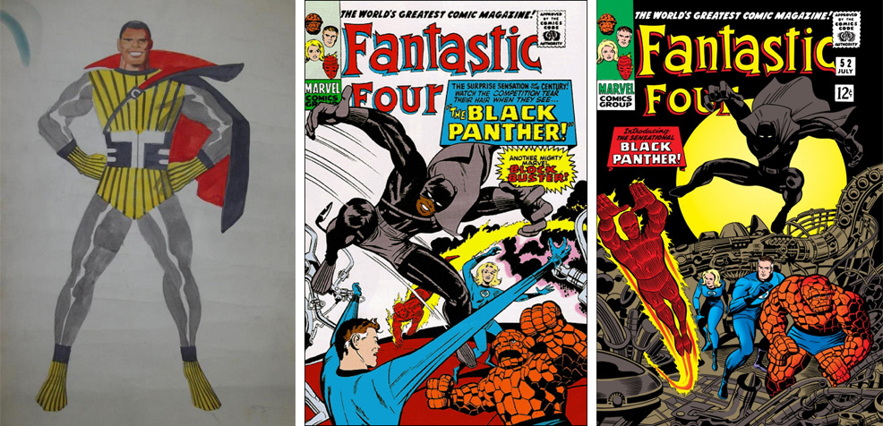 Jack Kirby'nin Coal Tiger isimli ilk prototipi, reddedilen Fantastic Four #52 kapağı ve kabul edilen kapak