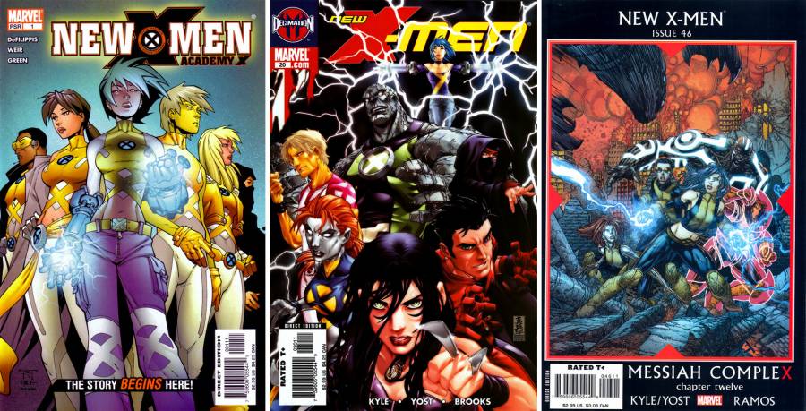New X-Men: Academy X #1 (2004), New X-Men #20 (2006) ve New X-Men #46 (2008)